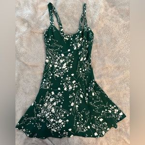 Reformation Green Floral Mini Dress